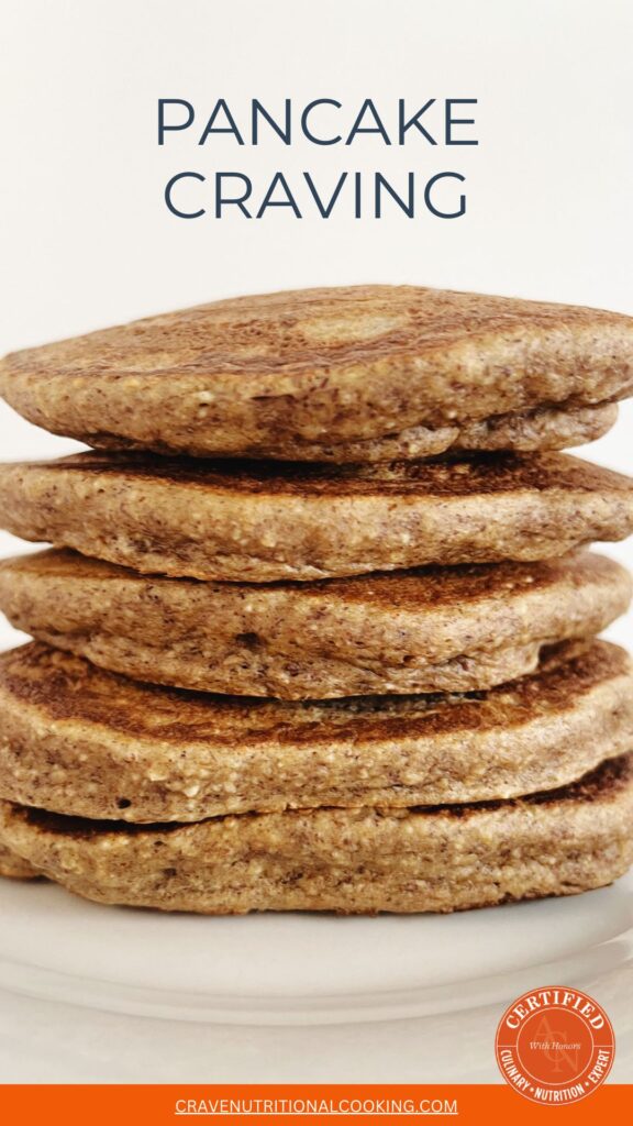oats recipes; stack of fried pancakes made of rolled oats flour, banana and almond meal