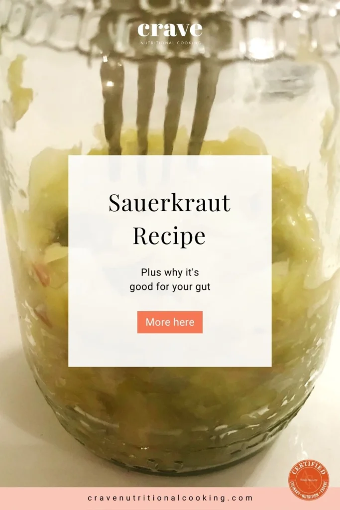 sauerkraut making or preparation recipe, green cabbage in sealed glass jar fermentation complete